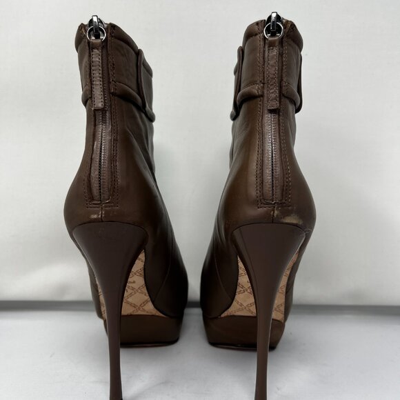 L.A.M.B. Tan Platform High Heel Ankle Boots US 7.5 - Picture 11 of 12